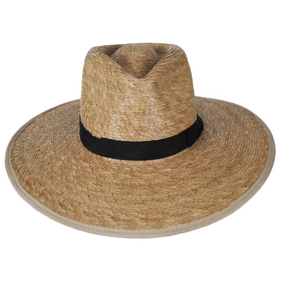 Brixton Jo Straw Rancher in Tan & Black STRAW SUN BEACH HAT new UV protection - Picture 2 of 14